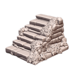 28mm DND Fantasy Terrain Weathered Mossy Stone Steps MineeForm FDM 3D Print STL File