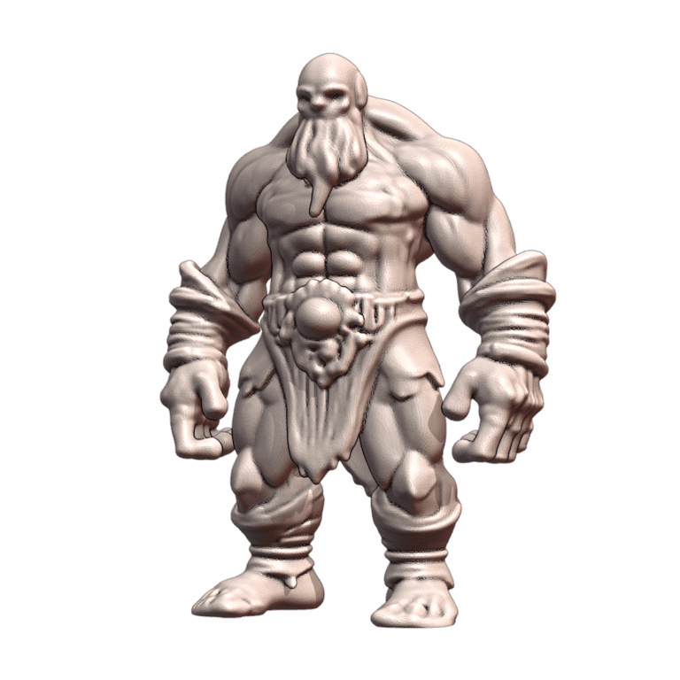 28mm DND Fearsome Barbarian with Firm Stance Fantasy Miniature MineeForm FDM 3D Print STL File