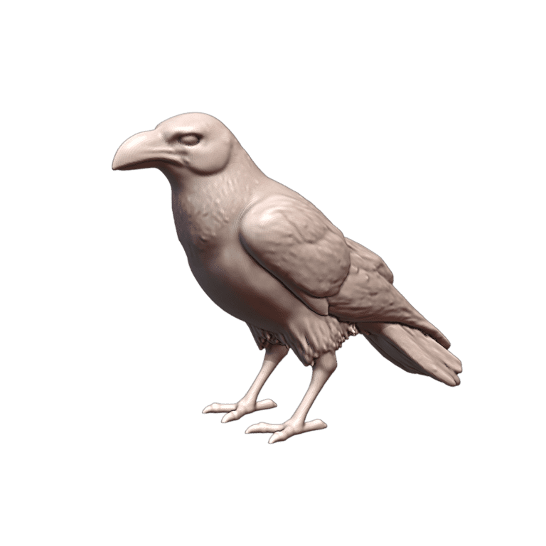 28mm DND Fierce Crow Protector Figure for Fantasy Lore MineeForm FDM 3D Print STL File