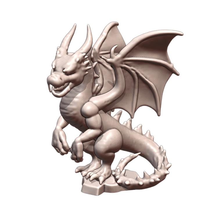 28mm DND Fierce Upright Enraged Dragon Guardian Fantasy Mini MineeForm FDM 3D Print STL File