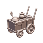 28mm DND Food Vendor Merchant Cart for Fantasy Marketplace MineeForm FDM 3D Print STL File