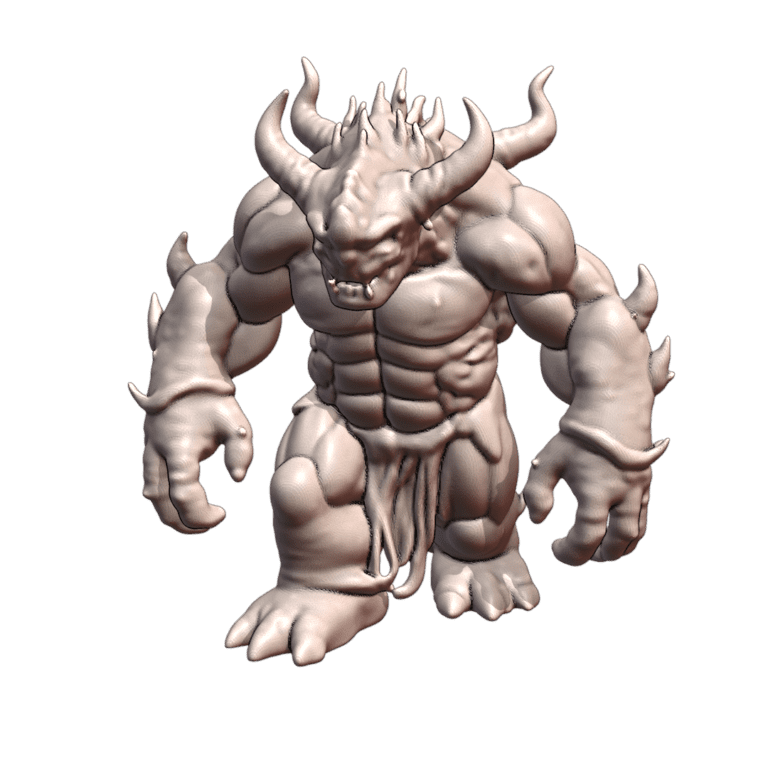 28mm DND Gruesome Demon with Spiked Arms Fantasy Miniature MineeForm FDM 3D Print STL File