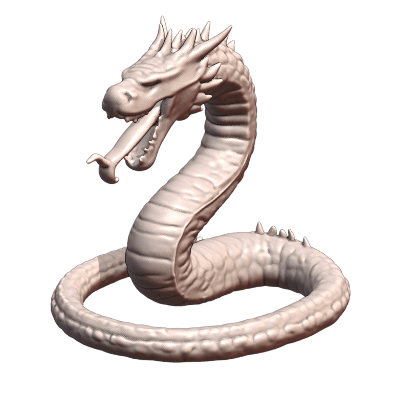 28mm DND Lurking Dragon Serpent for Dark Dungeons Forests MineeForm FDM 3D Print STL File