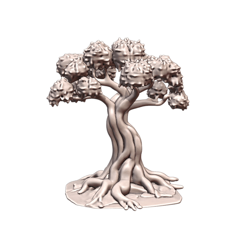 28mm DND Majestic Curvy Puffy Twisted Tree Landscape Piece MineeForm FDM 3D Print STL File