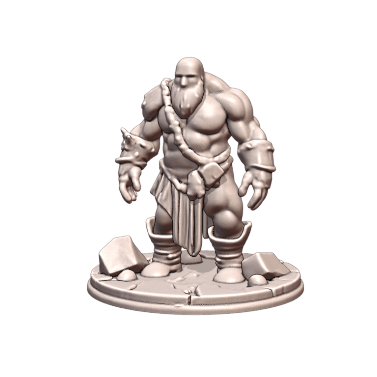 28mm DND Mighty Giant Bearded Barbarian Sturdy Warrior MineeForm FDM 3D Print STL File