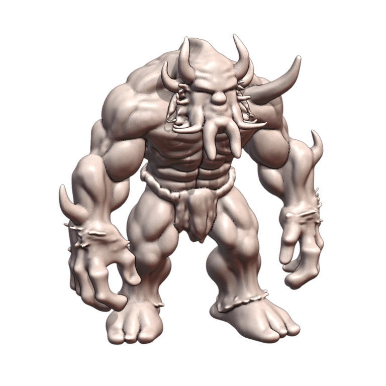 28mm DND Muscular Minotaur Guardian Fantasy Miniature MineeForm FDM 3D Print STL File