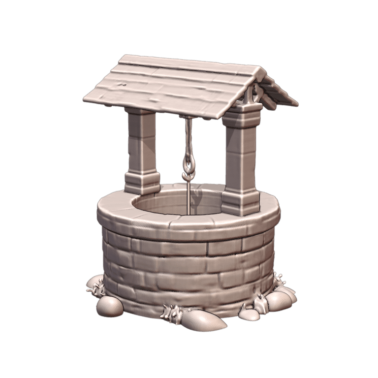 28mm DND Rustic Village Tavern Magical Water Well MineeForm FDM 3D Print STL File