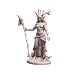 28mm DND Serene Forest Druidess with Staff Fantasy Miniature MineeForm FDM 3D Print STL File