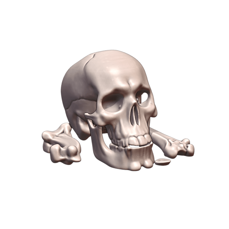 28mm DND Sinister Skull with Crossbones of Fallen Giant MineeForm FDM 3D Print STL File