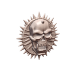 28mm DND Skull Emblem with Spikes Terrain Element MineeForm FDM 3D Print STL File