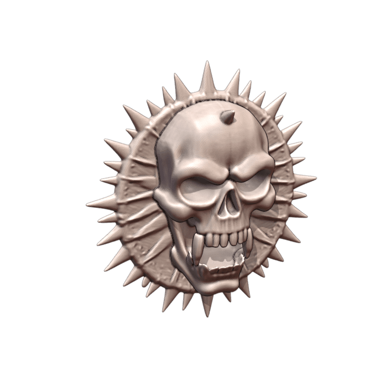 28mm DND Skull Emblem with Spikes Terrain Element MineeForm FDM 3D Print STL File