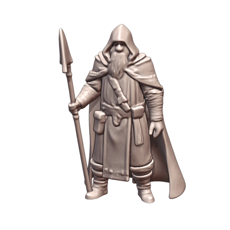 28mm DND Spear-Wielding Stalwart Defender Fantasy Miniature MineeForm FDM 3D Print STL File