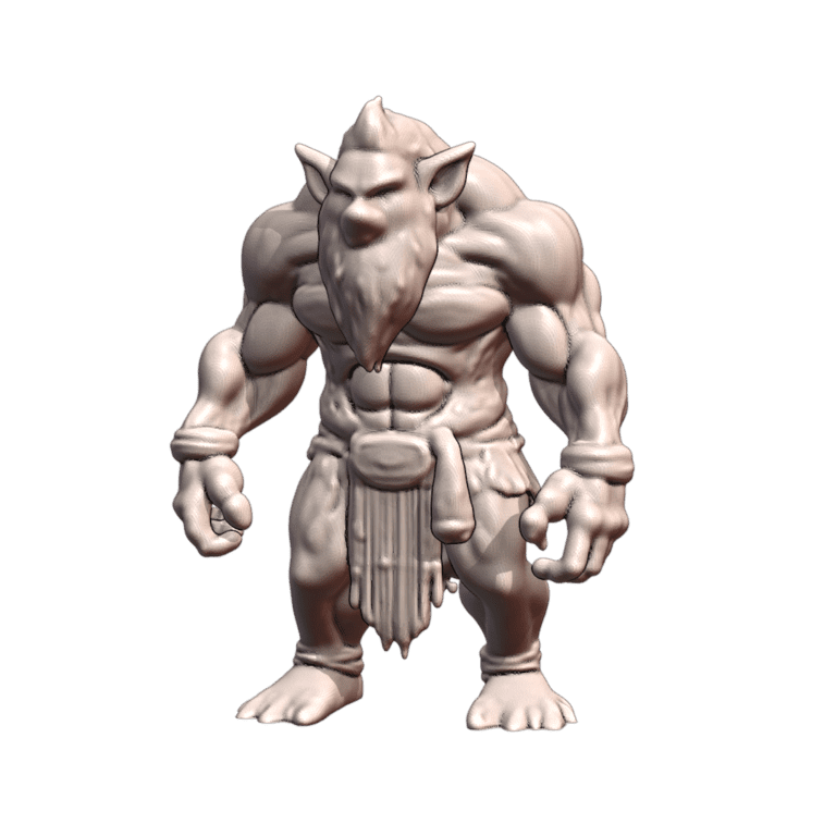 28mm DND Troll Berserker Brute with Large Arms Fantasy Miniature MineeForm FDM 3D Print STL File