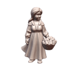 28mm DND Young Farm Girl with Basket Fantasy Miniature MineeForm FDM 3D Print STL File