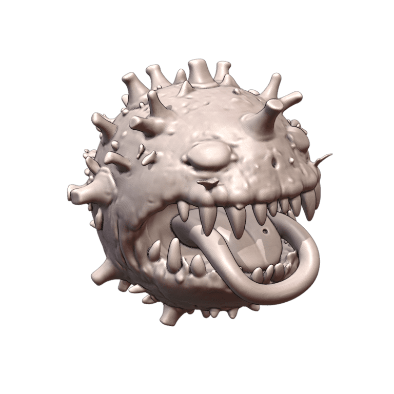 28mm Sci-Fi Floating Spikey One Eyed Creature MineeForm FDM 3D Print STL File