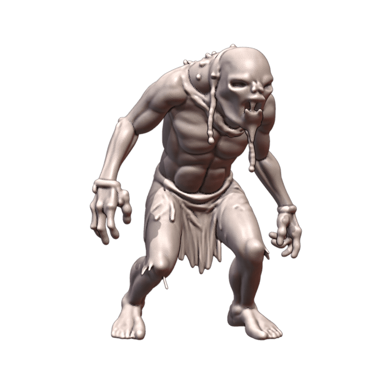 28mm Sci-Fi Gruesome Ghoul Creature with Slime MineeForm FDM 3D Print STL File