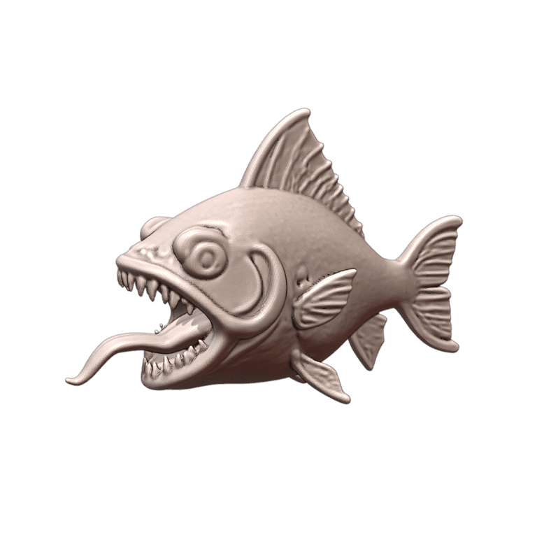 28mm Sci-Fi Mutant Fish with Fangs for DND Encounters MineeForm FDM 3D Print STL File