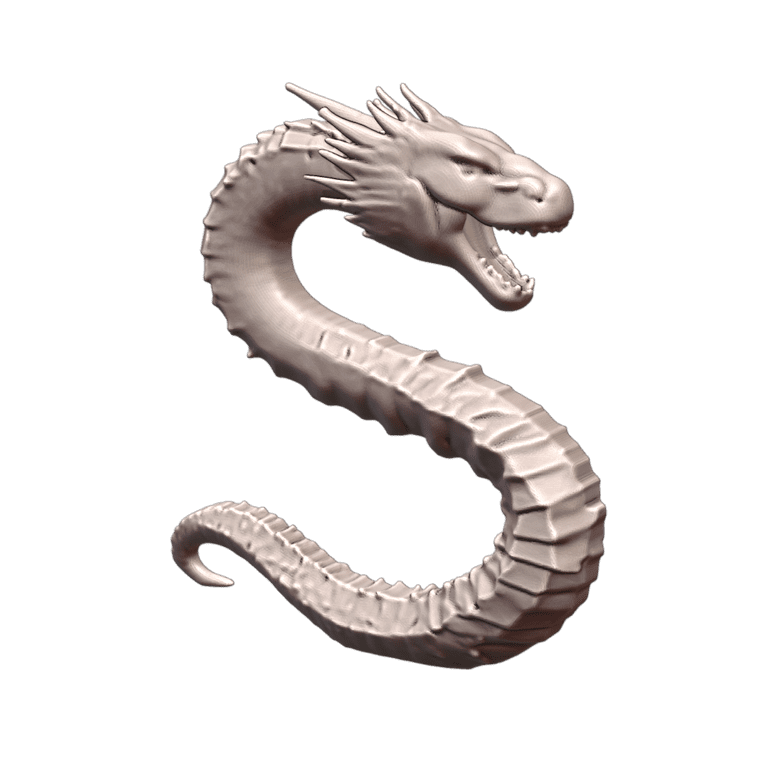 28mm Sci-Fi Serpentine Dragon for Galactic Adventures MineeForm FDM 3D Print STL File