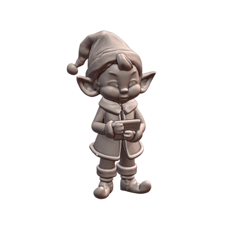 Christmas Decoration Thoughtful Elf with Gift List for Festive Display MineeForm FDM 3D Print STL File