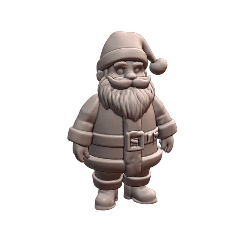 Christmas Santa Claus with Belt and Beard for Holiday Display MineeForm FDM 3D Print STL File