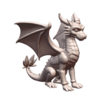 Cute Cartoon Dragon with Big Grin Figurine