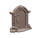 Enchanted Fairy Cottage Door with Stone Details and Flowers MineeForm FDM 3D Print STL File