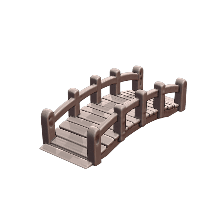 Enchanted Garden Wooden Bridge for Fairy and Gnome Scenes