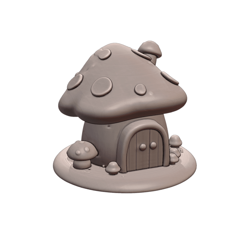 Enchanted Mushroom Cottage for Fairy Garden Settings MineeForm FDM 3D Print STL File