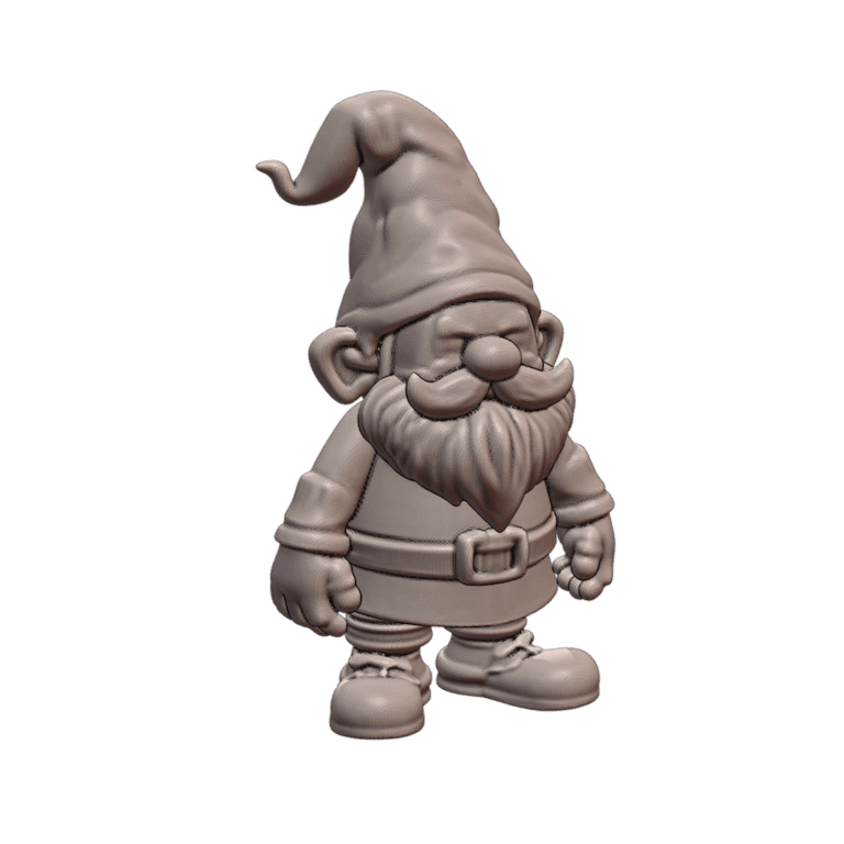 Fairy Garden Decor Classic Bearded Gnome with Pointed Hat MineeForm FDM 3D Print STL File