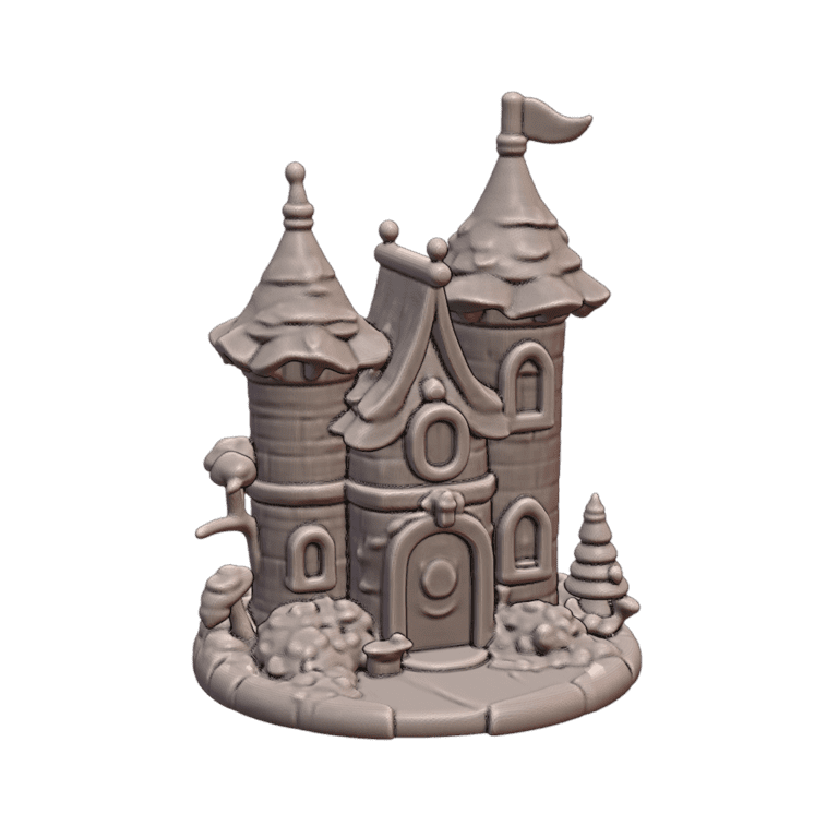 Fairy Garden Enchanted Castle with Snow-Covered Towers MineeForm FDM 3D Print STL File