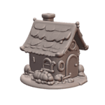 Fairy Garden Enchanted Cottage with Leafy Roof and Chimney MineeForm FDM 3D Print STL File