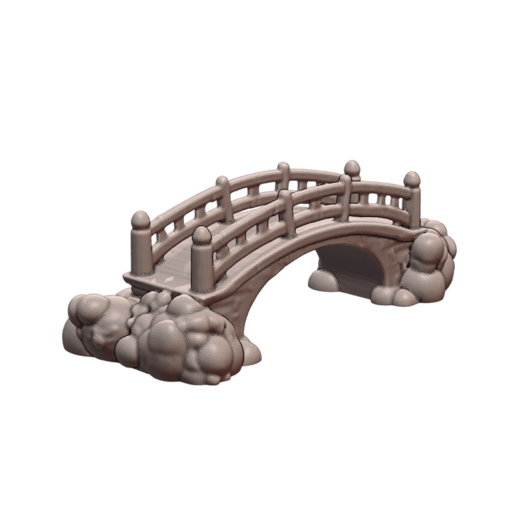 Fairy Garden Enchanted Stone Bridge with Railings MineeForm FDM 3D Print STL File