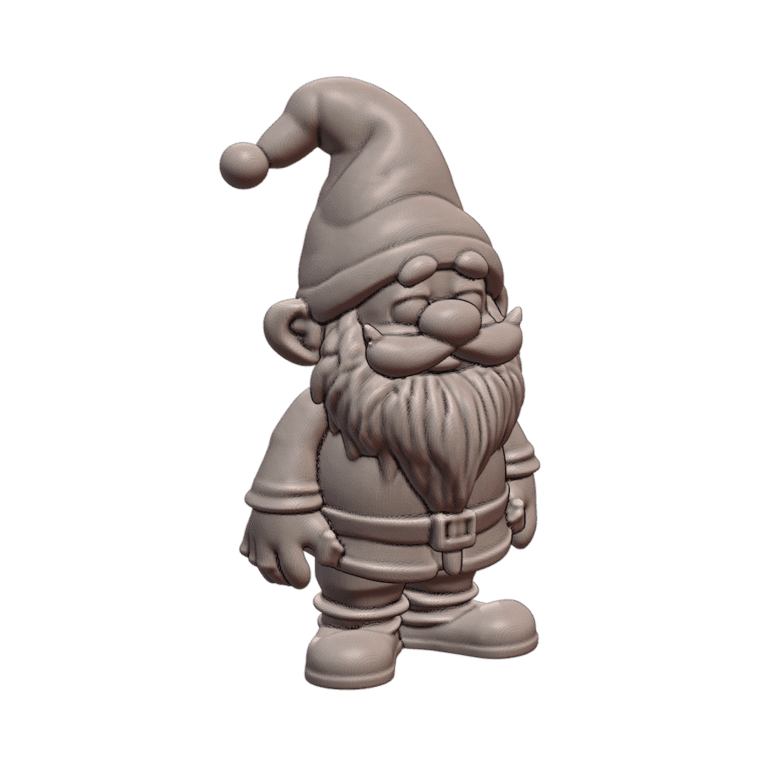 Fairy Garden Jolly Bearded Gnome with Santa Hat MineeForm FDM 3D Print STL File