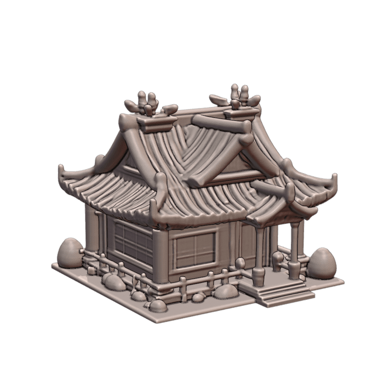 Fairy Garden Tranquil Zen Pagoda House with Stone Accents MineeForm FDM 3D Print STL File