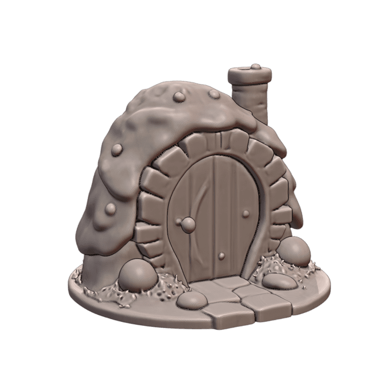 Fairy Garden Whimsical Hobbit House with Stone Path MineeForm FDM 3D Print STL File