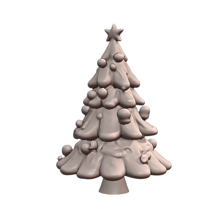 Frosted Christmas Tree with Star for Festive Decor MineeForm FDM 3D Print STL File