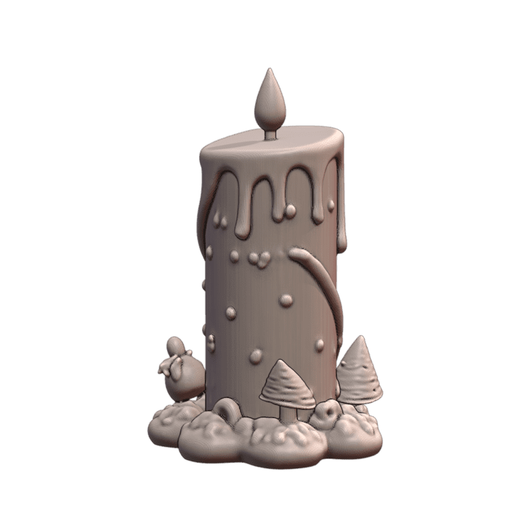 Holiday Decor Dripping Candle with Festive Base for Christmas Display MineeForm FDM 3D Print STL File