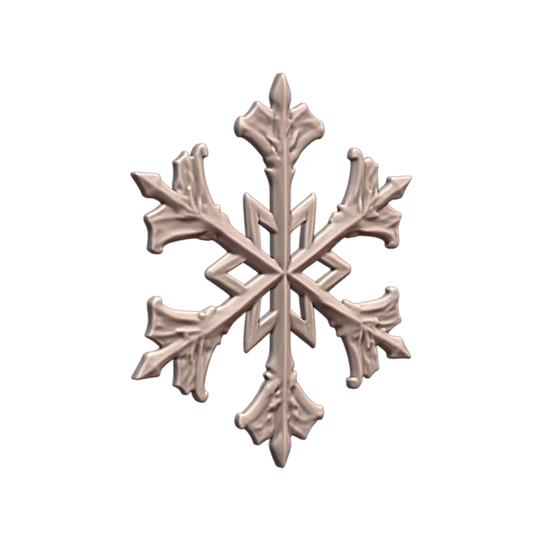 Holiday Decor Ornate Snowflake Ornament for Christmas Display MineeForm FDM 3D Print STL File