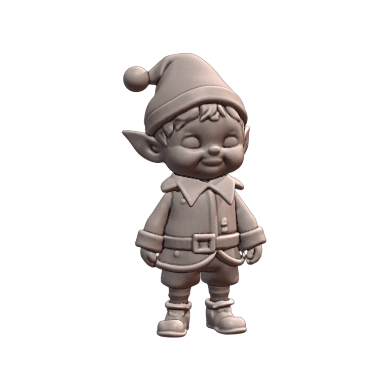 Holiday Elf with Jolly Expression for Christmas Display MineeForm FDM 3D Print STL File