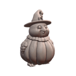 Holiday Festive Pumpkin Owl with Witch Hat for Halloween Decor MineeForm FDM 3D Print STL File