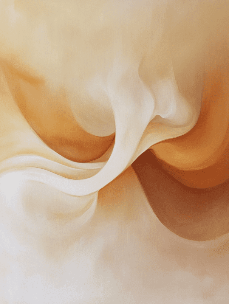 Flowing Curves and Warm Hues in a Dreamlike Abstract Landscape Landscape Abstract 18 X 24 Inch MineeForm Wall Art Poster