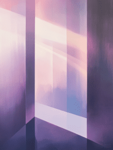 Harmonious Dance of Light and Shadow in a Serene Gradient of Pastel Purples and Pinks Minimalist Abstract 18 X 24 Inch MineeForm Wall Art Poster