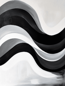 Monochrome Waveforms Flowing in Harmonious Curvature Against a Soft Neutral Background Minimalist Abstract 18 X 24 Inch MineeForm Wall Art Poster