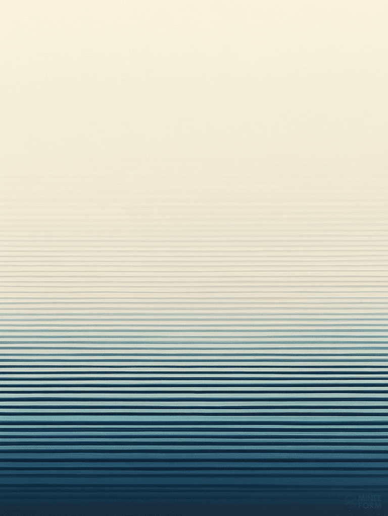 Gradient Horizon with Subtle Beige and Deep Blue Horizontal Lines in Minimalist Composition Minimalist Abstract 18 X 24 Inch MineeForm Wall Art Poster