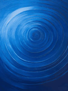 Concentric Waves of Intense Azure Creating a Hypnotic Vortex Effect In Rich Ocean Blue Tones With Gradients of Light to Dark Radiating Outward Minimalist Abstract 18 X 24 Inch MineeForm Wall Art Poster