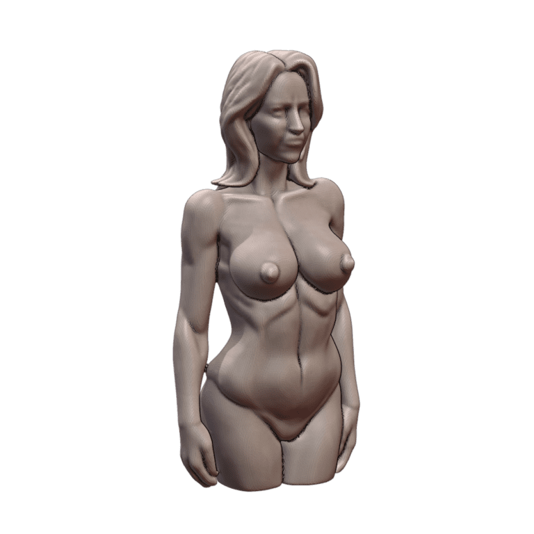 NSFW Elegant Middle Aged Mom Nude Woman Sculpture in Bust Form MineeForm FDM 3D Print STL File