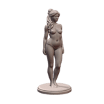 NSFW Elegant Nude Woman Figurine with Braided Hair