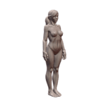 NSFW Graceful Wife Nude Woman Sculpture with Ponytail Hairstyle