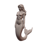 NSFW Mythical Nude Mermaid with Long Hair and Tail