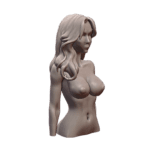 NSFW Natural Big Breast Topless Nude Female Figure in Bust Profile